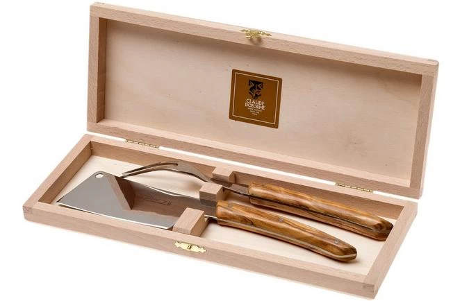 Claude Dozorme Cheese Knife Set Hard Cheese, Olive Wood 3 Claude Dozorme Cheese Knife Set Hard Cheese, Olive Wood