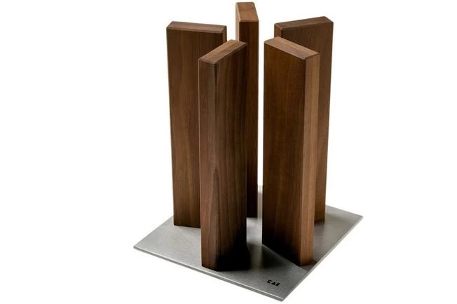 Kai Stonehenge Magnetic Knife Block, Steel/walnut Wood, STH-5 3 Kai Stonehenge Magnetic Knife Block, Steel/walnut Wood, STH-5
