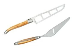 Forge De Laguiole CPMOIN Cheese Set, Olive Wood -Knife Shop LACPMOINOLMF 02 forgedelaguiole