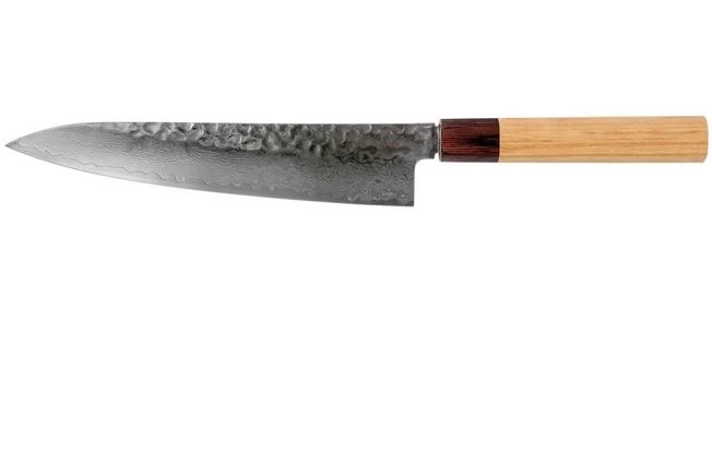 Sakai Takayuki Chef's Knife 33-Layer Damascus Hammered WA 21 Cm 3 Sakai Takayuki Chef's Knife 33-Layer Damascus Hammered WA 21 Cm