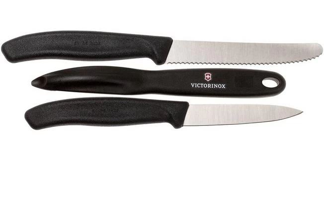 Victorinox SwissClassic Vegetable Knives In Black, Set Of 3, 6.7116.31G 4 Victorinox SwissClassic Vegetable Knives In Black, Set Of 3, 6.7116.31G - Image 2