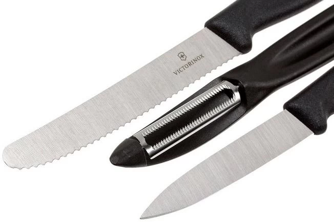 Victorinox SwissClassic Vegetable Knives In Black, Set Of 3, 6.7116.31G 5 Victorinox SwissClassic Vegetable Knives In Black, Set Of 3, 6.7116.31G - Image 3